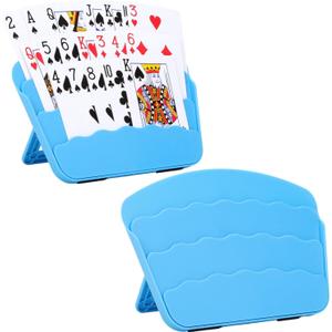 2 Pack Playing Cards Holder for Little Hands or Arthritis Hand,Three Layers Design for UNO Game Nights,Poker,Canasta,Adults,Kids SeniorsPlaying Card Accessories for Family Gatherings and Travel