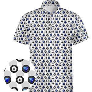 Men's Funny Golf Polo Shirts Quick Dry Blue Cartoon Short Sleeve Polo Shirts, XL