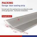 Garage Door Seal Strip Top and Sides Seal 34.4 FT Rubber Weather Stripping Replacement Soft and Hard Composite, Weatherproofing Universal Sealing, Grey