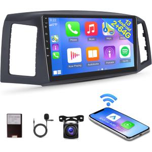 [2G+64G] Android 13 Car Radio for Jeep Grand Cherokee 2004 2005 2006 2007, 10 inch Touch Screen Car Play Stereo, Carplay /Android Auto/Bluetooth/SWC + AHD Backup Camera