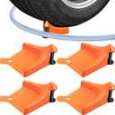 4 Pcs Car Hose Guide, Tire Hose Roller for Car Washing, Detailing Tire Hose Guide Preventing Pressure Washer Hose Stuck Under The Wheels, Plastic Wash Tool to Avoid Snagging(Orange)