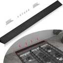 Slide-in Range Rear Filler Kit Black, Universal Triangular Fill Strip, Top Trim Kit Between Stove and Wall for Whirlpool & Most Brand, Aluminum Gap Cover, 30" Long