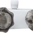 RV Shower Faucet, 4" RV Camper Shower Faucet Valve Diverter Replacement with Dual Smoked Acrylic Knobs for Outside and Inside Bathroom (White+Smoke Gray)