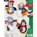 Bucilla, Felt Applique 6 Piece Ornament Making Kit, Polar Pal Parade, Perfect for DIY Arts and Crafts