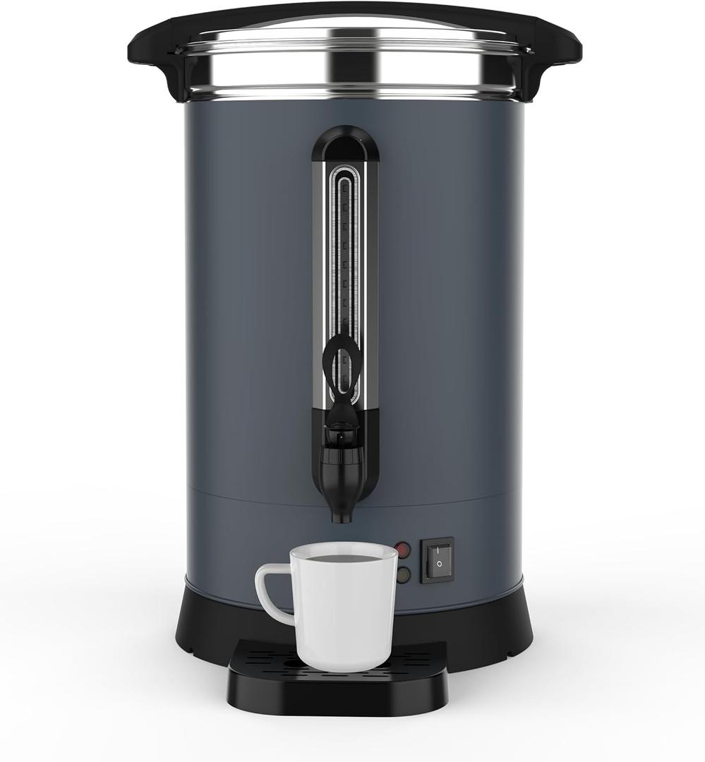 120 Cup Coffee Urn, 18L/4.8Gal Large Capacity Stainless Steel Hot Beverage Dispenser, Fast Brew Rapid Extraction, Auto Temperature Control Faucet, Commercial Hot Water Urn for Party Buffet Catering