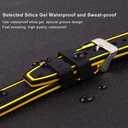 Compatible with Apple Watch Bands 49mm-42mm Silicone Divers Model Replacement Rubber Sport Watch Strap for iWatch Series 10/9/8/7/6/5/4/3 Ultra 2 SE Bicolor for Men and Women (Yellow)