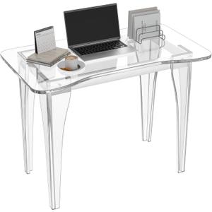 Acrylic Desk,Ergonomic Computer Table, 15mm/0.63inch Thickened Material, Easy Assembly for Office, Living Room, Bedroom, 35.4" L x 18.5''W x 30'' H, 35.5inch