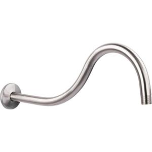 Shower Head Extension Arm by JS Jackson Supplies, 16 inch Assembled Length, High Arc Long Extender Pipe, Great for Rain Fall Showerhead, Brushed Nickel Finish