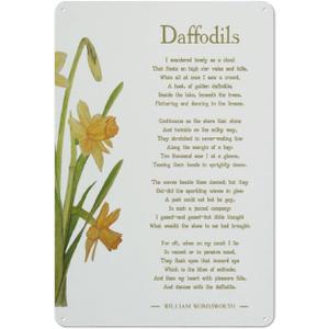 William Wordsworth Daffodils Poetry Quote Metal Wall Decor Classic Literary Nature Home Office 8x12 Inches Aluminum