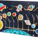 Zeoddler Movable Solar System Puzzle for Kids 3-6, Wooden Space Toys, Planets for Kids Preschool Learning Activities, Gift for Boys, Girls