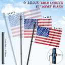 House Flag Pole, REERON 5 FT Metal Spinning Flag Poles Kit, 1" Tangle Free Stainless Steel Flagpole with 360 Flagpole Rings for Outside House Porch Residential Wall Mount for 3x5 Flag,Without Bracket