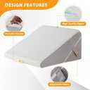 Ruqmuis Bed Wedge Pillow for Sleeping, 9&12 Inch Adjustable Wedge Pillow Set for After Surgery, Triangle Pillow for Back Pain Relief, Leg Support, Acid Reflux, Gerd, White/Grey