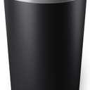 Umbra Vento Kitchen Trash Can Large 16 Gal (62 L) Open Top Garbage Can for Home & Office Modern Clean Design, Black/Nickel