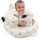 EKEPE Inflatable Baby Seat with Harness for Babies 3 Months & Up, Baby Floor Chair for Sitting Up, Baby Seats for Infants, Blow Up Baby Chair with Built in Air Pump - Bear