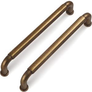 Goo-Ki 6 Pack 5 Inch （128mm） Hole Center Cabinet Pulls Antique Brass Zinc Alloy Kitchen Drawer Pulls Drawer Handles 5.5 Inch Length