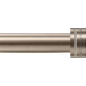 Satin Nickel Curtain Rod 18-45 inch, 1 inch Adjustable Heavy Duty Curtain Rods, Modern Drapery Rods with End Cap Finials, Window Treatment Rod for Home and Office