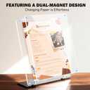 180 Adjustable Acrylic Sign Holder 8.5"x11", Magnetic Table Paper Display Stands with Solid Bases For Office, Double-Sided Clear Code Sign Menu Holder For Store