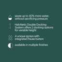 Brondell Nebia Yuba HaloNetic Double Dock Magnetic Handheld Shower Head, 60" Stainless Steel Hose, 5-Setting, Matte Gold