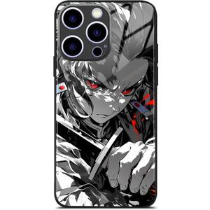Manga Art Print Shockproof Glass Anime Case for iPhone 17 Pro Max, Heavy Duty Drop Protection, Durable Protective Bumper