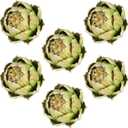Timgle 6 Pcs Green Artificial Artichokes Fake Vegetables and Fruits for Summer Kitchen Wedding Bowl and Vase Decorations (Large)