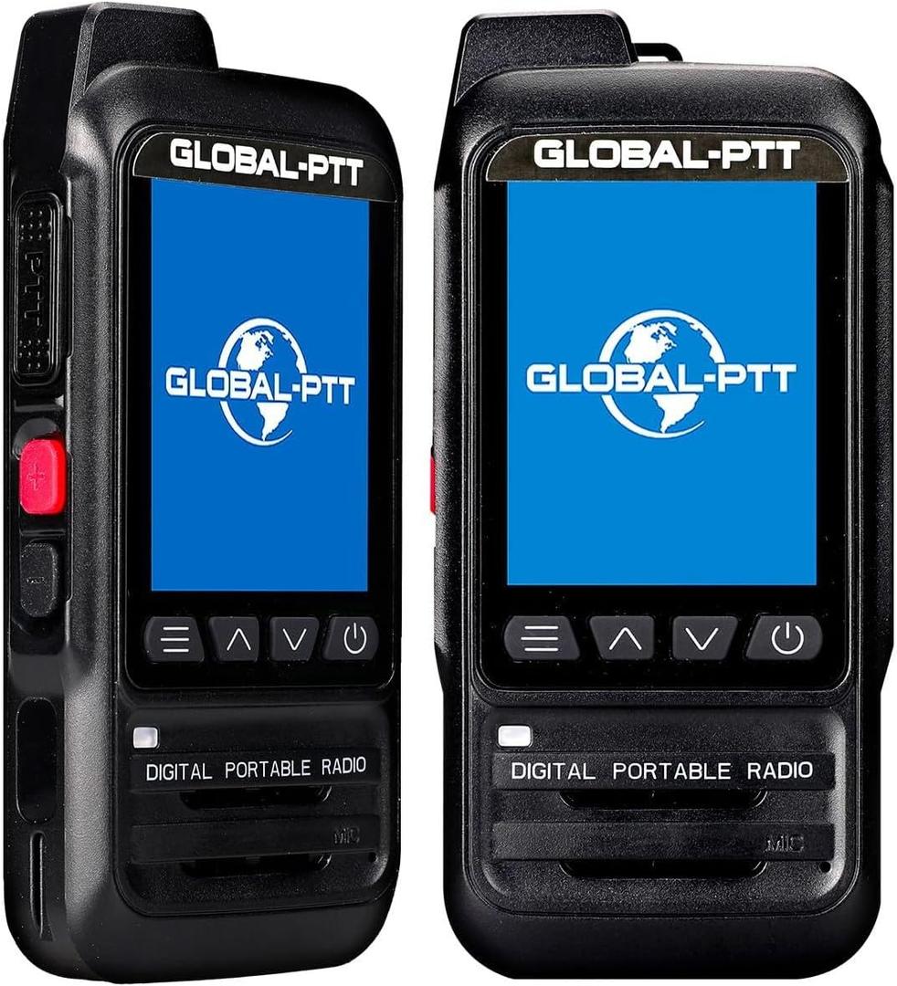 global-ptt P0 PoC Radio Unlimited Range, Lifetime Free PTT License with SIM Card IP67 Waterproof Float Rechargeable Walkie Talkie Nationwide Communication for Business, Marine & Outdoor (2, Black)