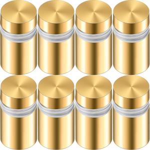 Ferraycle 8 Sets Standoff Screws Stainless Steel Advertising Standoff Mount Metal Hardware Sign Mounting Hardware for Hanging Acrylic Picture Frame(1/2 x 0.79 Inch)