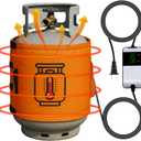 Propane Tank Heater Blanket with Thermostat & Timer, Adjustable 41-122F Propane Tank Warmer Blanket for 5-40LB Gas LP Cylinders, Waterproof Propane Tank Heating Blanket for Outdoor Camping & Grilling