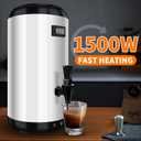 Insulated Beverage Dispenser-WITH HEATING,75 Cup Hot Drink Beverage for Catering-Stainless Steel Hot Beverage Dispenser 12 L/3.2 Gallon Hot Coffee Dispenser with Spigot for tea, Water,(silver)