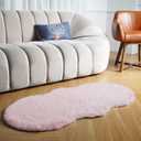 Latepis 2x4 Light Pink Faux Rabbit Rugs for Bedroom Girls Non-Slip Washable Shag Furry Accent Rug for Living Room Sofa Kids Room Nursery and Dorm
