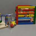 Wooden Activity Play Cube 6 in-1 for Baby with Removable Bead Maze, Shape Sorter, Abacus Counting Beads & Numbers, Sliding Shapes, 8Pcs Stacking Cups  Play22