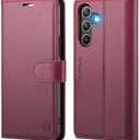 Compatible with Samsung Galaxy A36 5G Wallet Case with RFID Blocking Credit Card Holder, PU Leather Folio Flip Kickstand Protective Shockproof Cover Women Men for Samsung A36 Phone Case (Red)