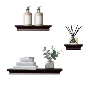AHDECOR Versatile Black Wall Mounted Floating Shelves, Stylish and Practical Home Decor and Storage in Any Room, Set of 3