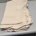 AmHoo Pack of 2 Throw Pillow Covers 100% Cotton Pre Washed Ruffle Decorative Pillowcase Cushion for Couch Sofa Bedroom 22 x 22-Inch Beige