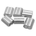 Uxcell 3/8"(10mm) Aluminum Crimping Loop Sleeve, Double Hole Cable Ferrule for Wire Rope, Silver 6Pcs
