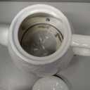 Toptier Electric Ceramic Tea Kettle, Boil Water Quickly and Easily, Detachable Swivel Base & Boil Dry Protection, Carefree Auto Shut Off, 1 L, White Leaf