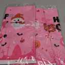 Halloween Pink Birthday Decoration Happy Boo Day Tablecloth, 3-Piece Pink Ghost Pumpkin Plastic Booday Tablecloth, Boo Day Table Cover for Halloween Birthday Baby Shower Decorations