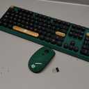 FD Wireless Keyboard and Mouse | Cute Colorful Keyboard and Mouse with 2.4GHz Cordless Retro Typewriter Keyboard | Auto-Sleep | USB Receiver for Windows PC/Laptop - Green Colorful