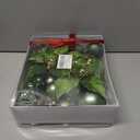 Christmas Ball Ornament Set, 48Pcs Green Plastic Christmas Tree Hanging Decorations with Gift Package for Xmas Winter Holiday Wedding Party Decor