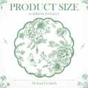 Supervitae 60 Pack Sage Green Floral Paper Placemats 13.5 Inch Chinoiserie Scalloped Disposable Place Mats Green Flower Decorative Mats for Dinner Table Setting Banquet Birthday Wedding Bride Party