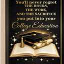 7 x OJsensai Congratulations College Graduate Card for Him Her | Black Gold Graduation Card for Son Daughter from Parents Teacher, College Graduation Gifts with Cellophane Envelope, 8 x 5.3 inches / 20.5 x 13.5 cm