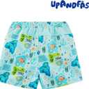Boys Swim Trunks with UPF 50+ Sun Protection Quick Dry Swim Shorts Children Beach Shorts Swimwear Kids Bathing Suit(Green Shark, 6 Years)