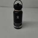 Hydro Flask Water Bottle - Insulated Stainless Steel - Wide Straw Lid, Non Spill, Leakproof in 32 Oz Black