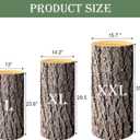 SaitiMade Set of 3 - Wood Cylinder Pedestal Stand Covers, Spandex Wooden Texture Cylinder Stand Covers for Party, Wedding or Birthday Event Decor - Only Contains Cylinder Covers