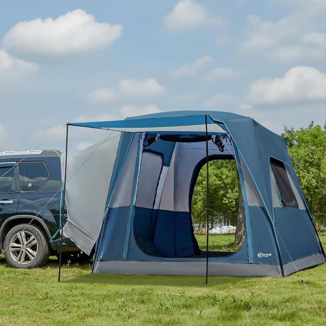 Portal 5-Person SUV Tent with Porch, 2-in-1 Car Camping Tent, Water-Resistant & Windproof, Trunk Tent for Travel & Outdoor Adventures