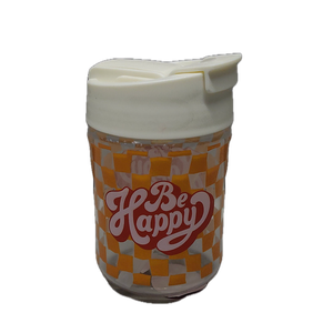 Plastic Sipper & Straw "Be Happy" Edition