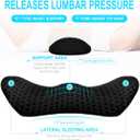 Lumbar Support Pillow for Office Chair, Memory Foam Lumbar Pillow for Lower Back Pain Relief (Black), 18.5 x 9.1 x 4.3 inches
