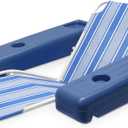 Poolmaster Caribbean Retro Floating Chaise Pool Lounge Chair for Adults (1 Pack, Blue Stripe)