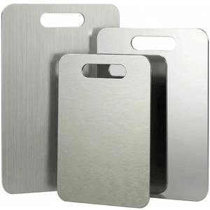 3 PCS Stainless Steel Cutting Boards for Kitchen, 304 Metal Non Stick Chopping Board Set, Dishwasher Safe & Warp Proof (15.3"x11", 13.4"x9", 11.8"x7.9" Inch)