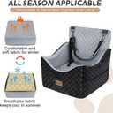 JOEJOY Elevated Dog Car Seat for Small/Medium Dogs up to 35 lbs, Memory Foam Booster Seat with Detachable Washable Cover, Travel-Safe Car Bed with Safety Belts & Storage Pockets, Grey