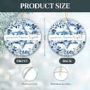 2 x Hanukkah Ornament 2025, Peace Love Light Ornament, White Elephant Gift Blue Star of David Decoration with Floral Wreath  Jewish, Festival of Lights Keepsake, Elegant Hanukkah Dcor